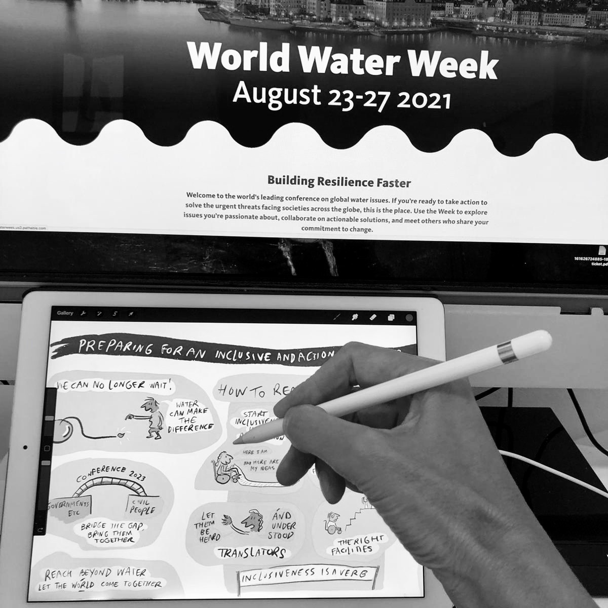 wereldwaterweek drawup livetekenen
