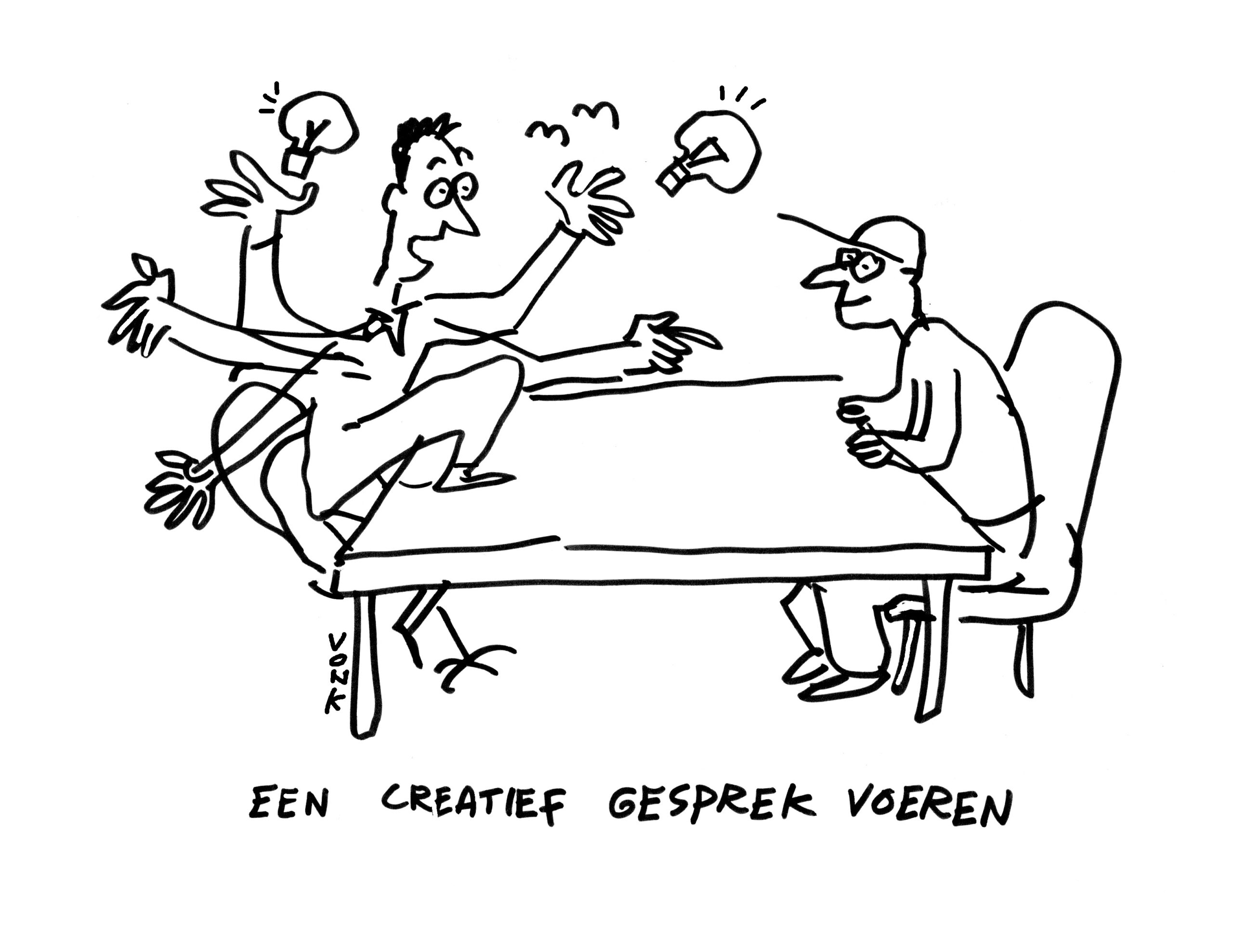 Creatief Gesprek Cartoon Berend Vonk Draw up!