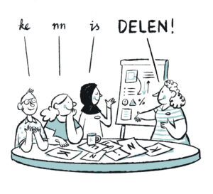 Kennis delen illustratie Maikel Verkoelen Draw up!