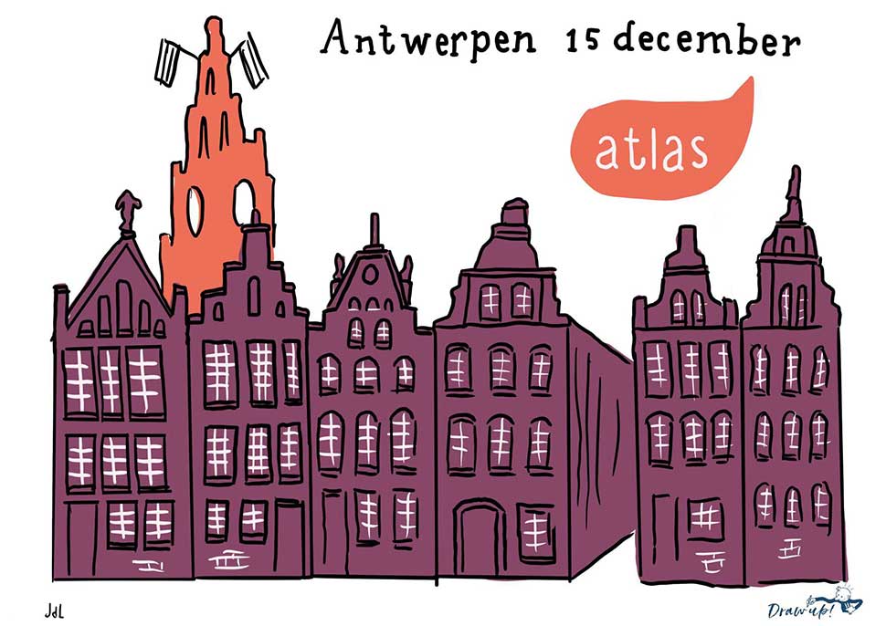 Atlas visueel verslag tekenaar Jeroen de Leijer Draw up!
