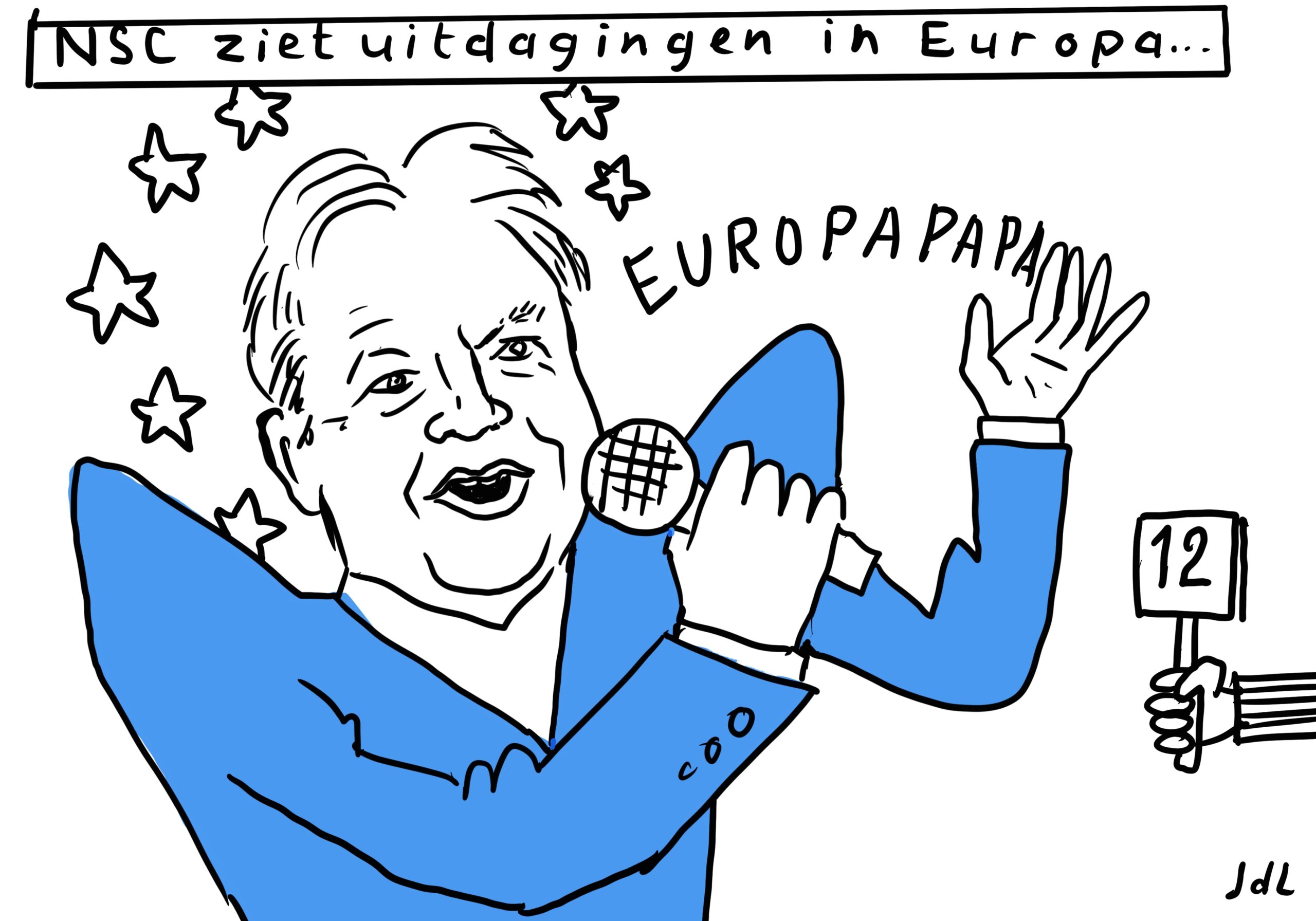 Omtzigt samen met cartoonist Jeroen de Lier in uitzending van Op1
