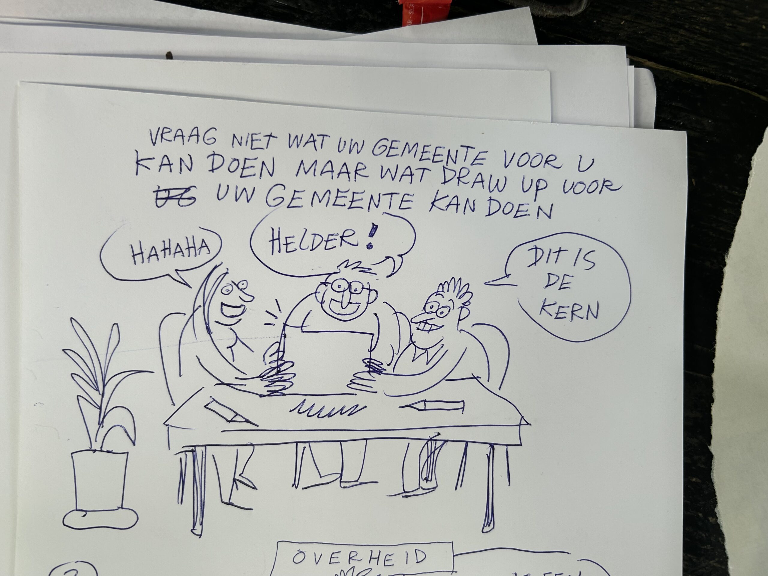 Ideeën tekening voor onze Draw top!